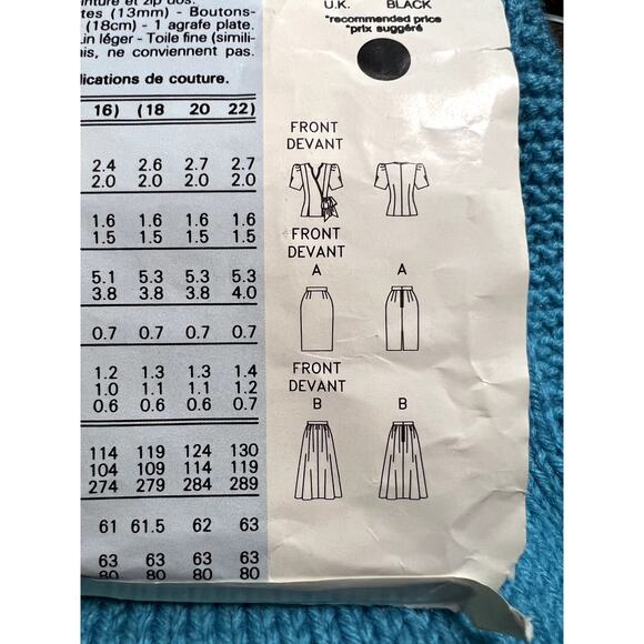 Butterick 4890 pattern suit blazer swing straight skirt size 6 8 10 - Picture 6 of 6